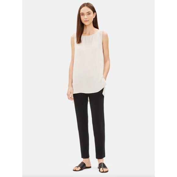 Eileen Fisher Silk Georgette Crepe Slouchy Ankle Pant Size S - Picture 2 of 11